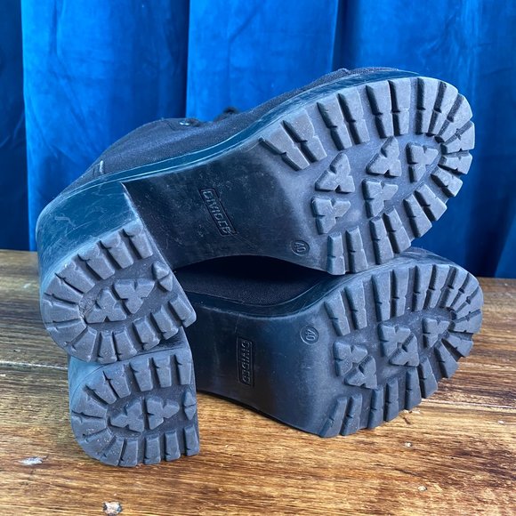 H&M Divided 709790 Canvas Platform Boots Black Size 8.5 - Picture 8 of 10